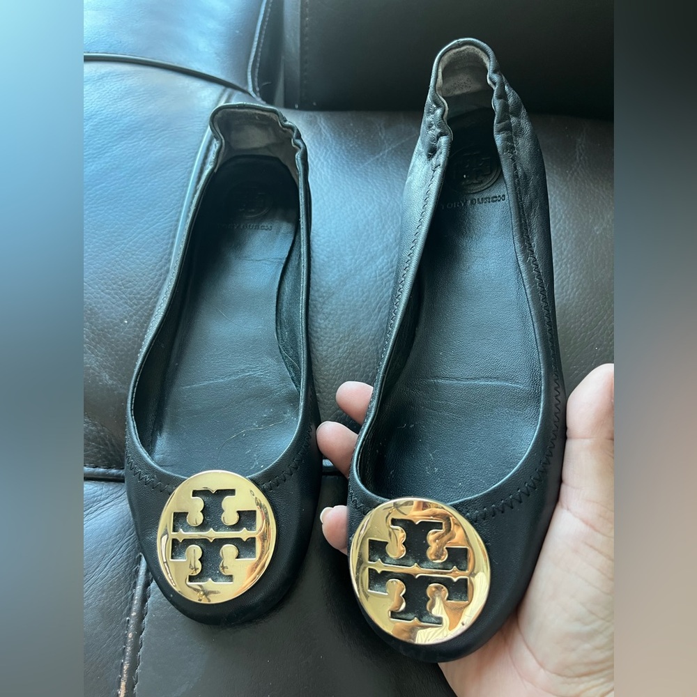 Tory Burch Minnie Travel ballet flats with a gold logo